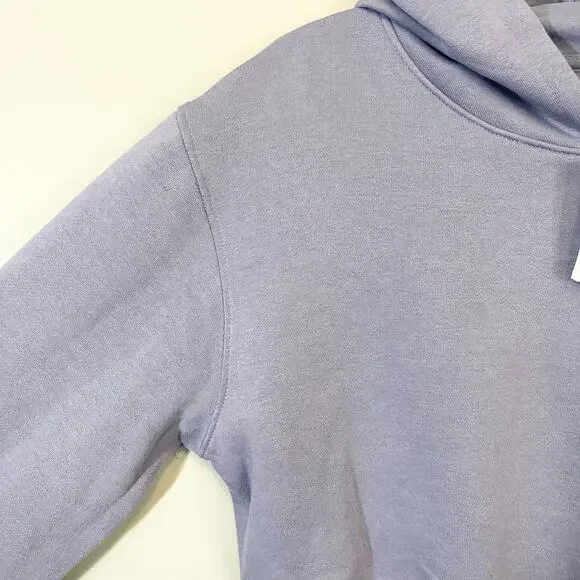 Refuge Cropped Hooded blue Sweatshirt long sleeve nwt Size M - Picture 2 of 9